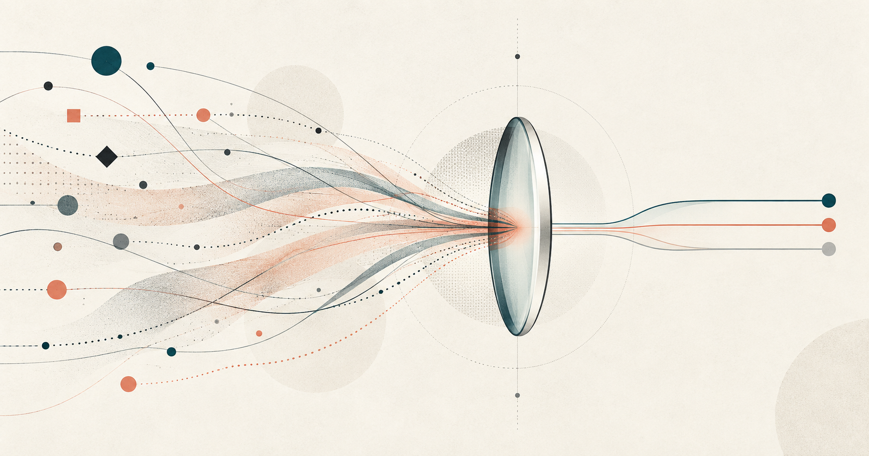 Abstract visualisation of evidence and decision paths passing through a safety lens
