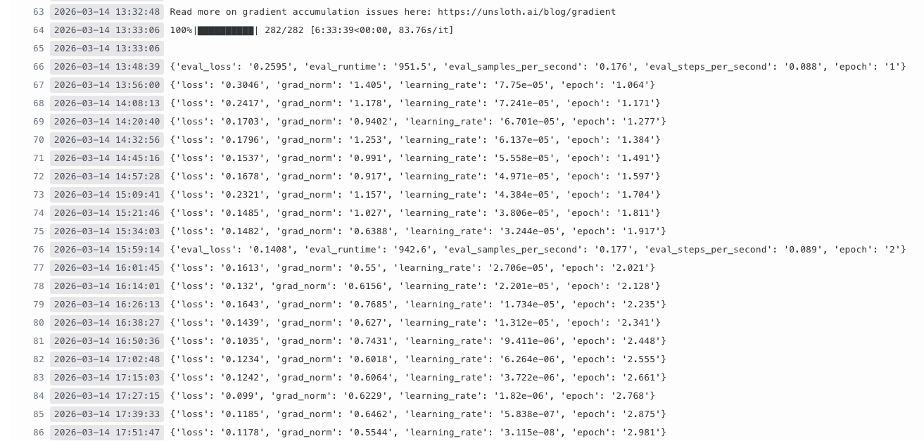 Weights and Biases experiment logs showing autoresearch training runs with metrics